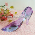cutting clear crystal glass shoes model